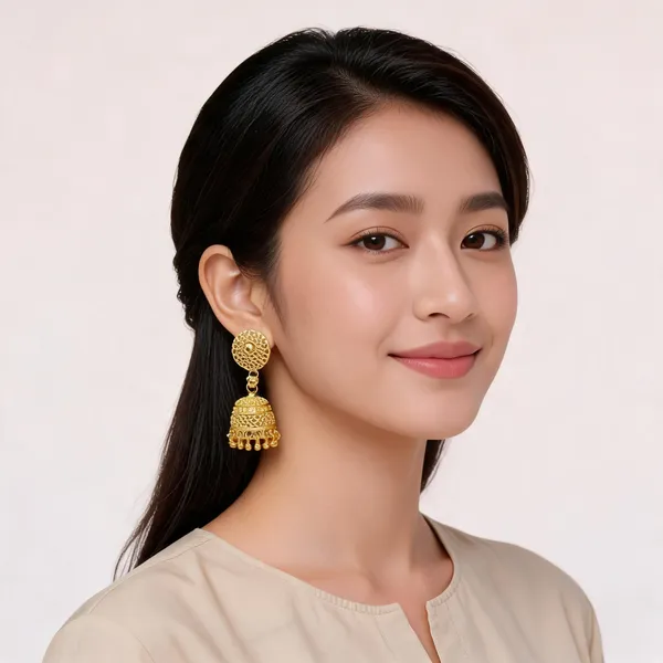 Gold_Brass_Traditional_Jhumka_Drop_Earrings_Set_For_Women