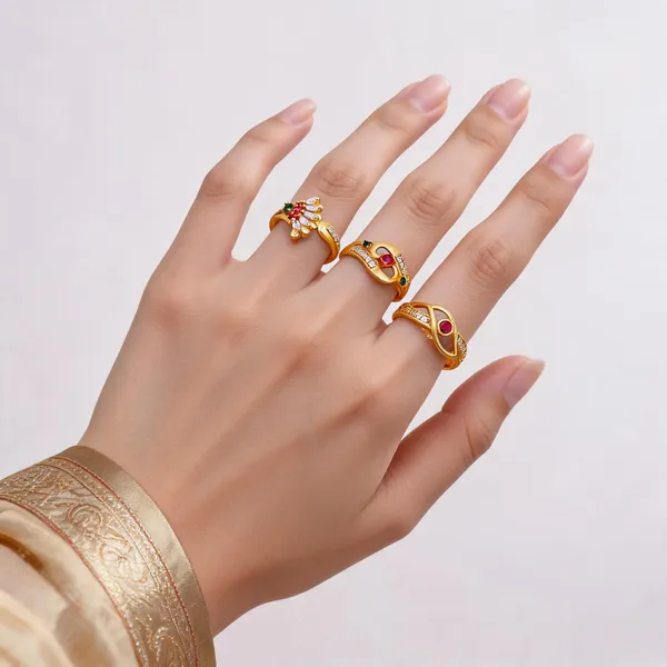 Gold_Brass_Alloy_Stone_Studded_Ring_Set_For_Women