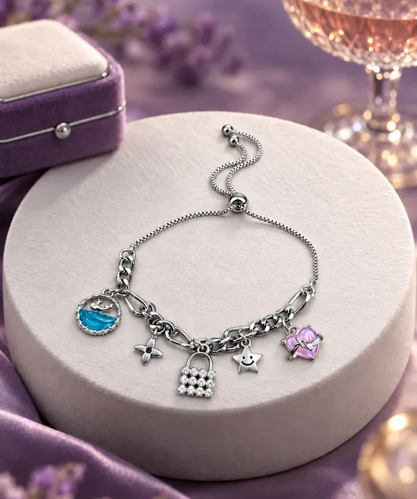 Silver_Charm_Bracelet_–_Elegant_Crystal_&_Heart_Charm_Jewelry