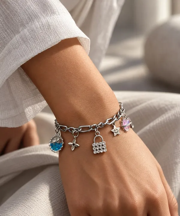 Silver_Charm_Bracelet_–_Elegant_Crystal_&_Heart_Charm_Jewelry