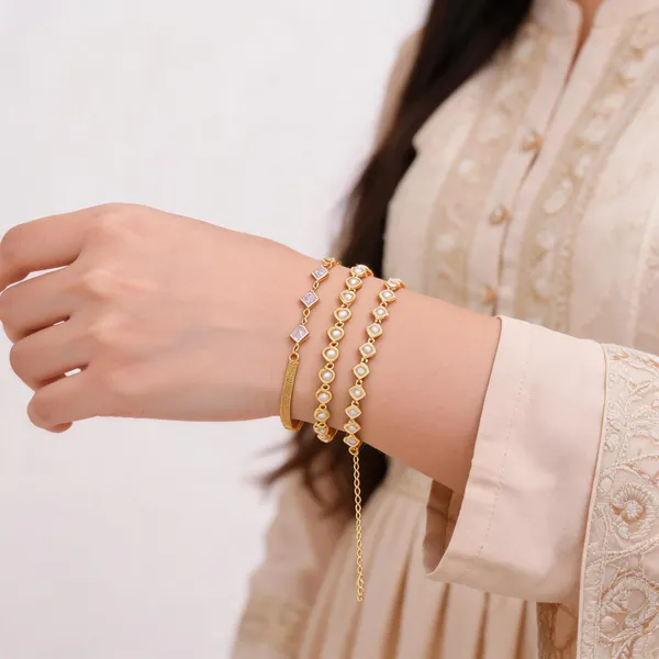 Gold_Brass_Alloy_Stone_Oval_Link_Bracelet_Set_For_Women