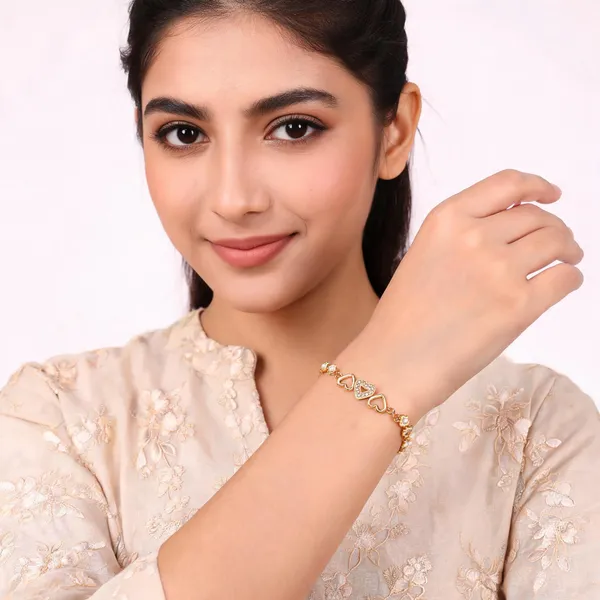 Gold_Brass_Gold_Plated_Floral_Heart_Charm_Bracelet_For_Women
