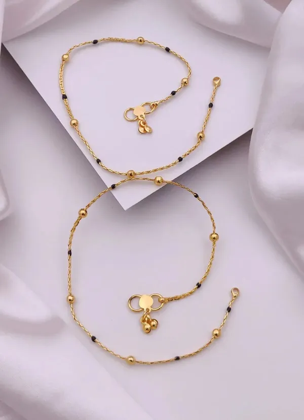 Gold_Brass_Black_Beaded_Chain_Anklet_Pair_For_Women