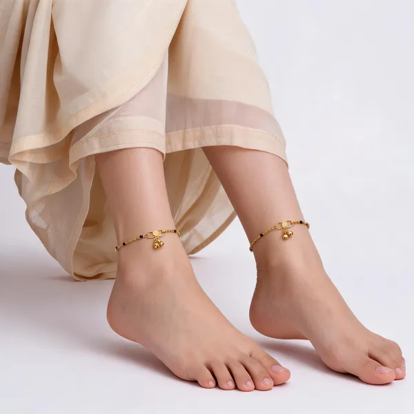 Gold_Brass_Black_Beaded_Chain_Anklet_Pair_For_Women