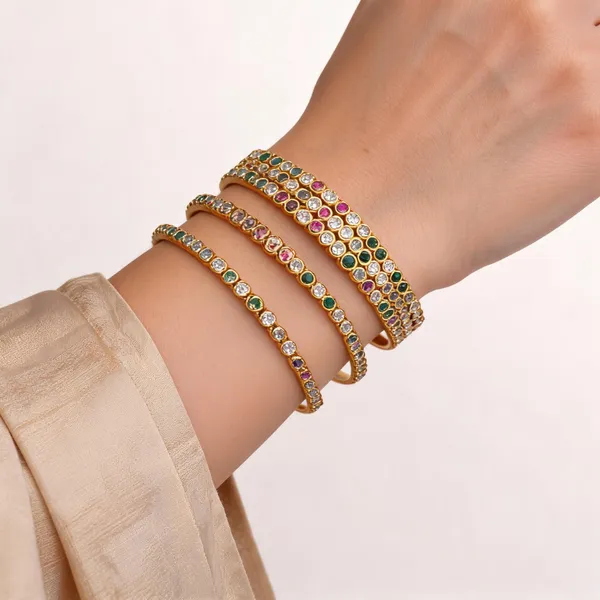 Gold_Brass_Multicolour_Stone_Studded_Ring_Set_For_Women