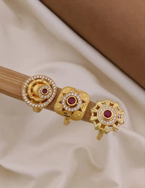Gold_Brass_Red_Stone_Ring_Set_For_Women