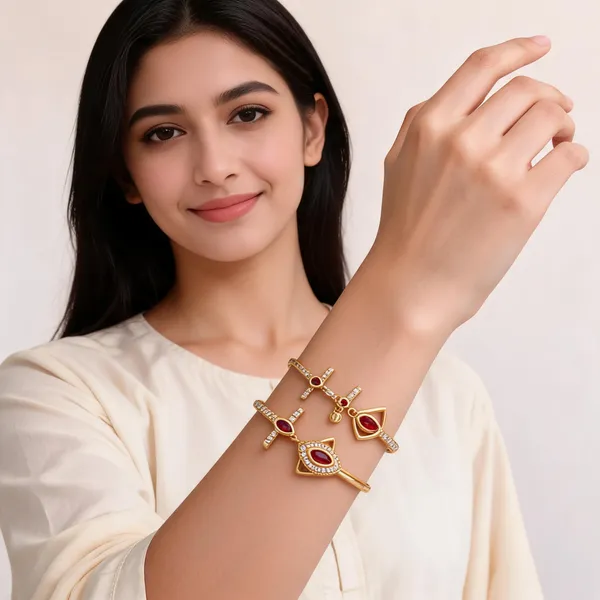 Gold_Brass_Gold_Plated_Red_Stone_Studded_Bangle_Set_For_Women