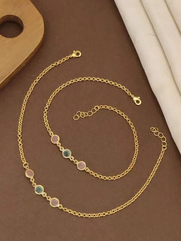 Gold_Brass_Pastel_Beaded_Chain_Necklace_For_Women