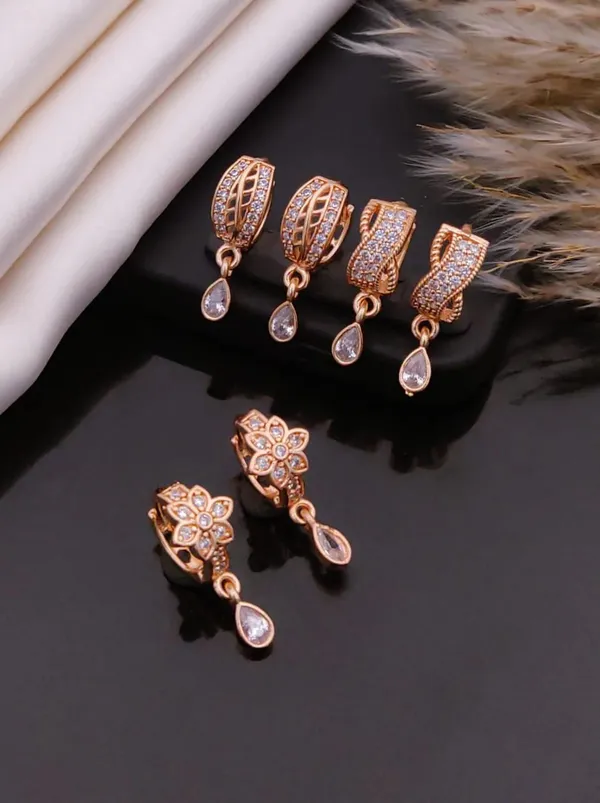 Rose_Gold_Brass_Crystal_Stud_Drop_Earrings_Set_For_Women