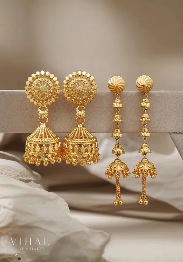 Gold_Brass_Traditional_Jhumka_Dangler_Earrings_Set_For_Women
