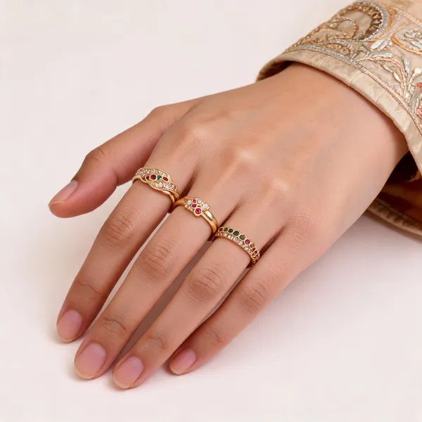 Gold_Brass_Stone_Studded_Ring_Set_For_Women