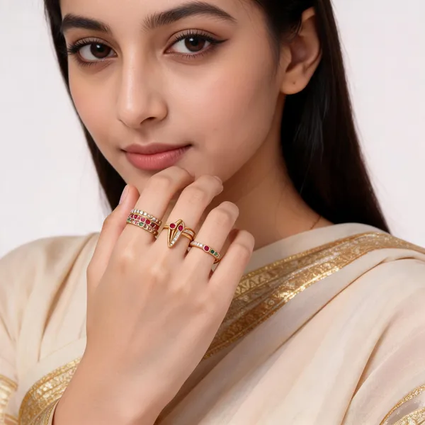 Gold_Tone_Multicolour_Stone_Ring_Set_For_Women