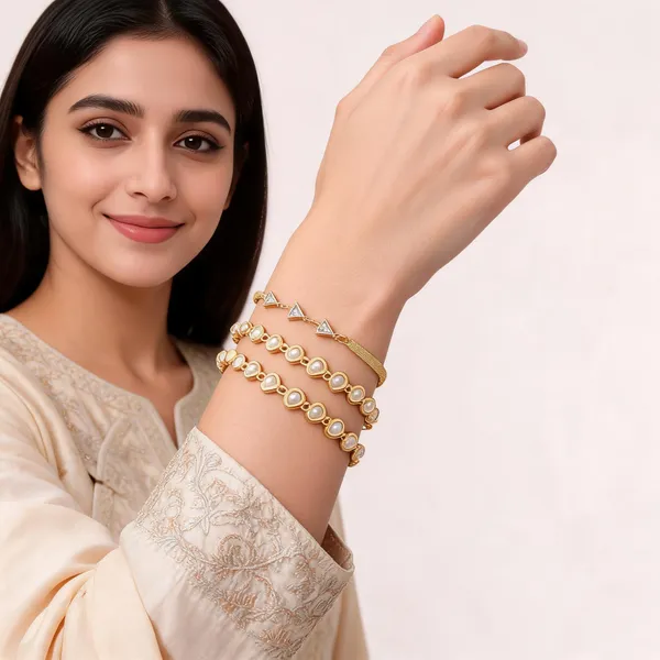 Gold_Brass_Alloy_Heart_Stone_Geometric_Bracelet_Set_For_Women