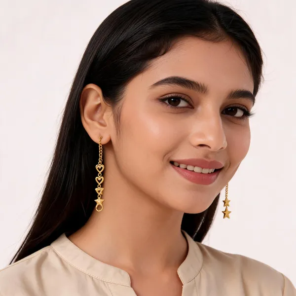 Gold_Tone_Heart_And_Star_Charm_Earrings_Set_For_Women
