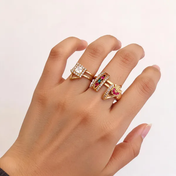 Gold_Brass_Rhinestone_Cocktail_Ring_Set_For_Women