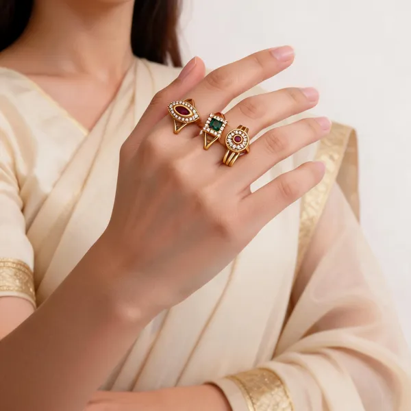 Gold_Brass_Coloured_Stone_Embellished_Ring_Set_For_Women