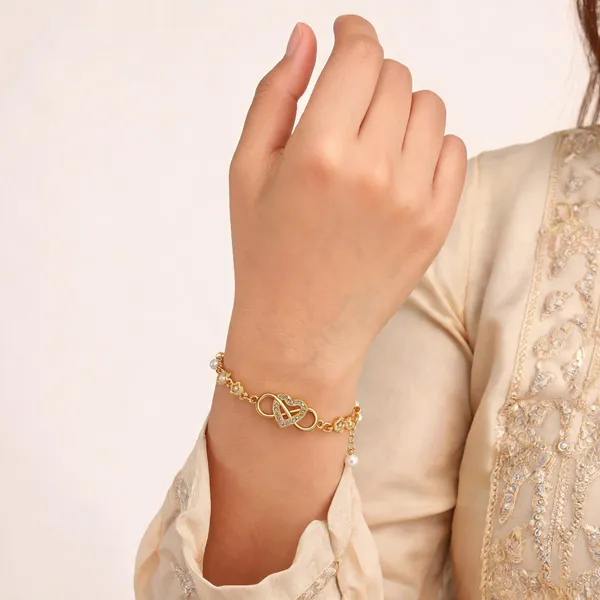 Gold_Brass_Gold_Plated_Floral_Heart_Link_Bracelet_For_Women