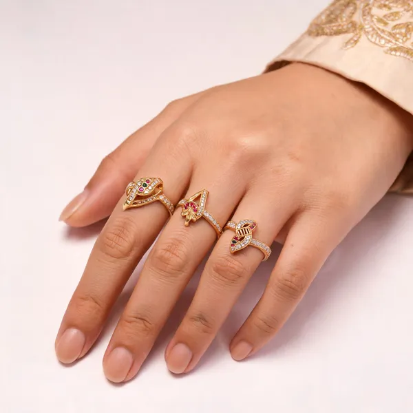 Gold_Brass_Multistone_Ornate_Embellished_Ring_Set_For_Women