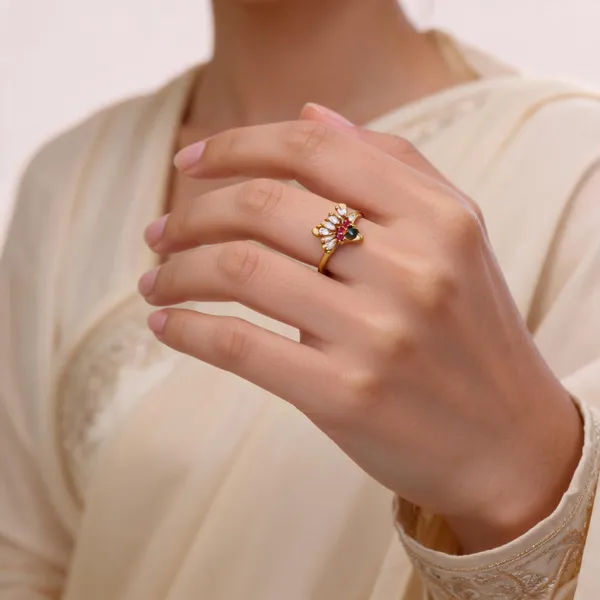 Gold_Brass_Floral_Adjustable_Ring_For_Women