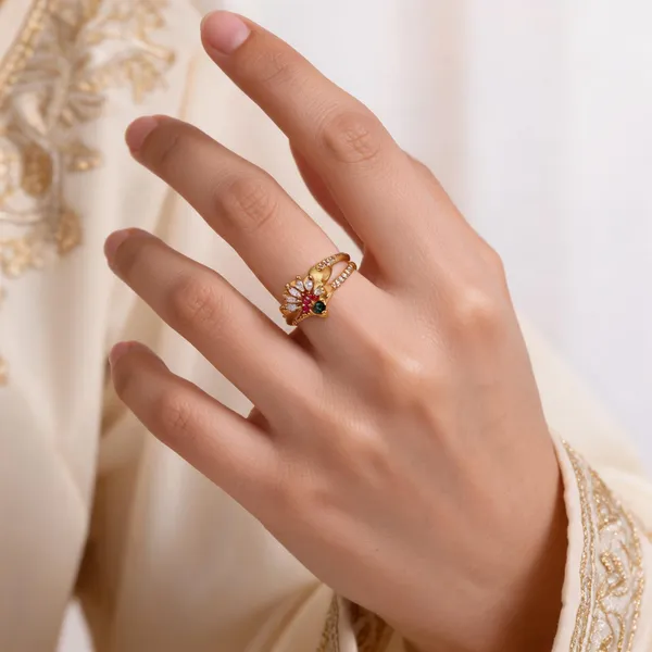 Gold_Brass_Floral_Adjustable_Ring_For_Women