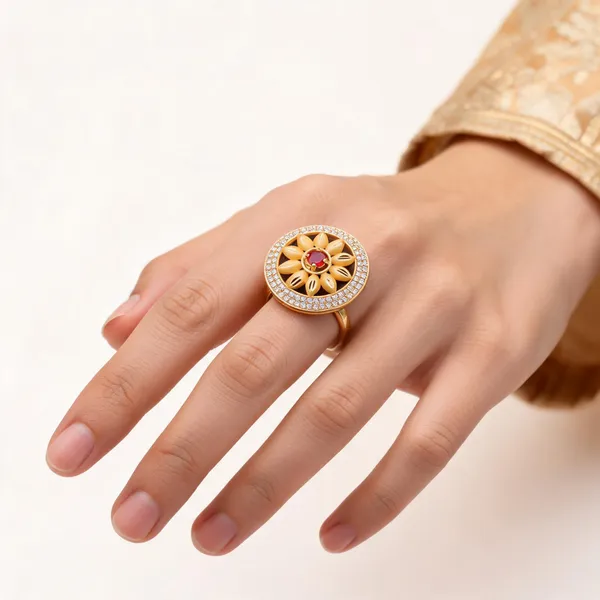 Gold_Tone_Floral_Stone_Studded_Adjustable_Ring_For_Women