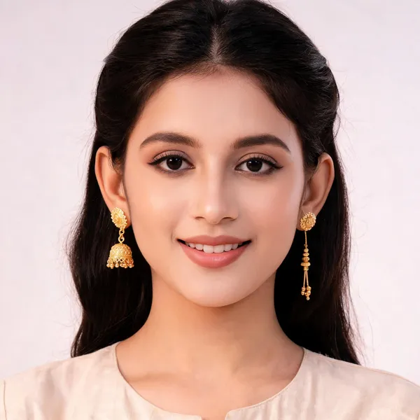 Gold_Brass_Jhumka_Long_Drop_Earrings_Set_For_Women