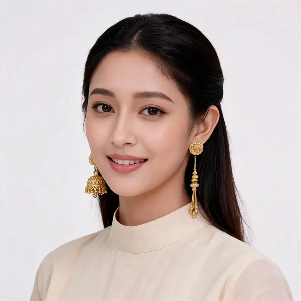 Gold_Brass_Jhumka_Long_Drop_Earrings_Set_For_Women