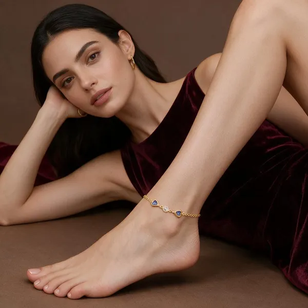 Gold_Brass_Blue_Heart_Stone_Chain_Anklet_Pair_For_Women