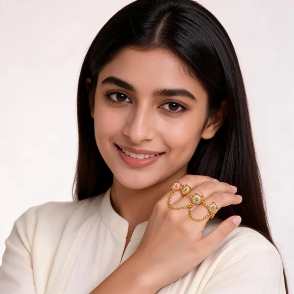 Gold_Tone_Stone_Embellished_Finger_Ring_Chain_Set_For_Women