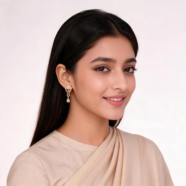 Rose_Gold_Stone_Studded_Rectangular_Hoop_Drop_Earrings_For_Women