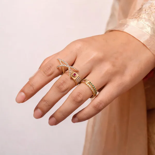 Gold_Brass_Multicolour_Stone_Adjustable_Ring_Set_For_Women