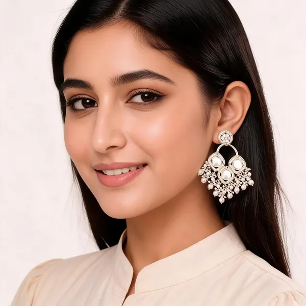Silver_Brass_Pearl_Chandelier_Earrings_For_Women