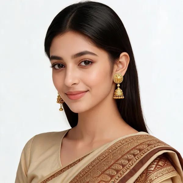 Gold_Brass_Alloy_Traditional_Jhumka_Earrings_Set_For_Women