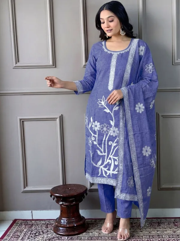 Blue_Cotton_Straight_Embroidered_Kurta_Set_For_Women