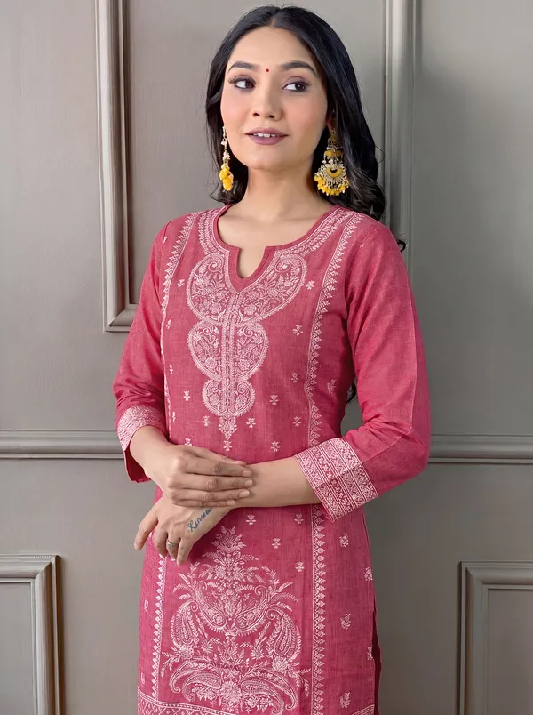 Pink_Cotton_Straight_Embroidered_Kurta_Set_For_Women