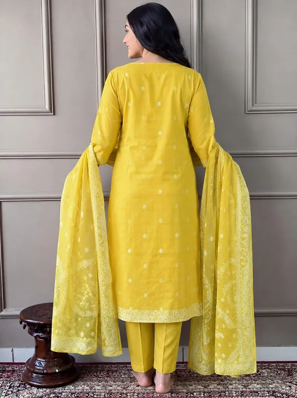 Yellow_Cotton_Straight_Embroidered_Kurta_Set_For_Women
