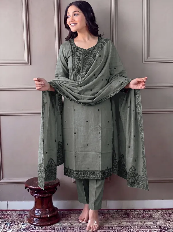 Grey_Cotton_Straight_Embroidered_Kurta_Set_For_Women