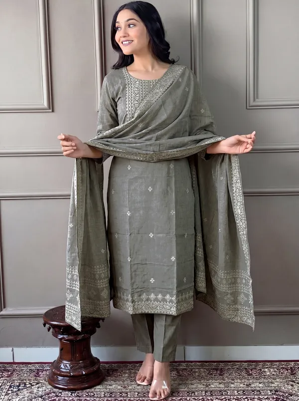 Grey_Cotton_Straight_Embroidered_Kurta_Set_For_Women