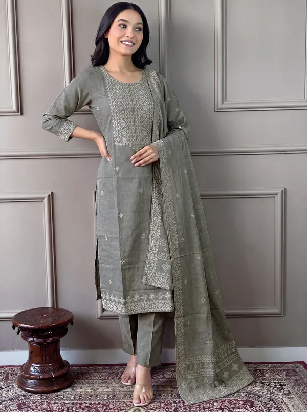 Grey_Cotton_Straight_Embroidered_Kurta_Set_For_Women
