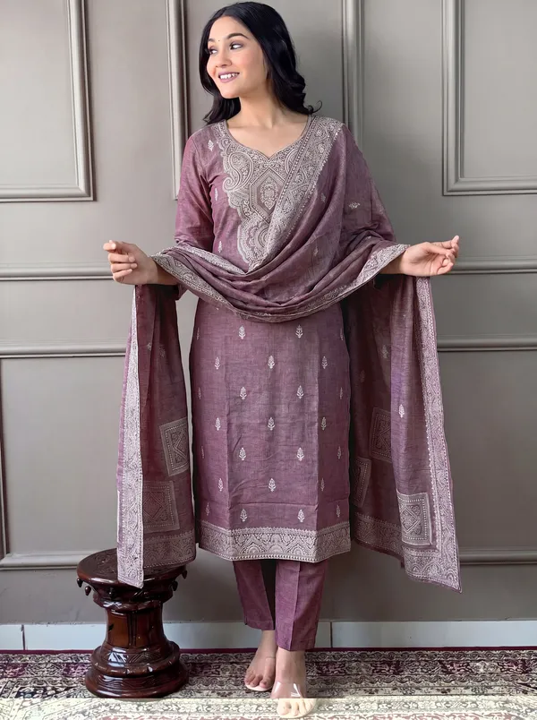 Purple_Cotton_Straight_Embroidered_Kurta_Set_For_Women