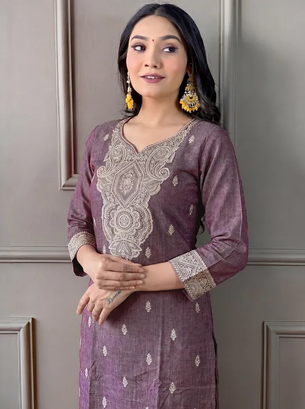 Purple_Cotton_Straight_Embroidered_Kurta_Set_For_Women