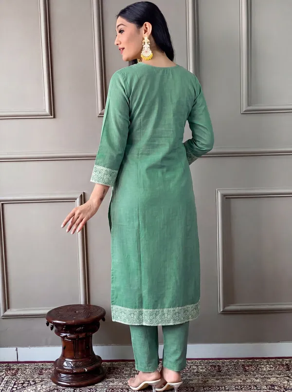 Green_Cotton_Straight_Embroidered_Kurta_Set_For_Women