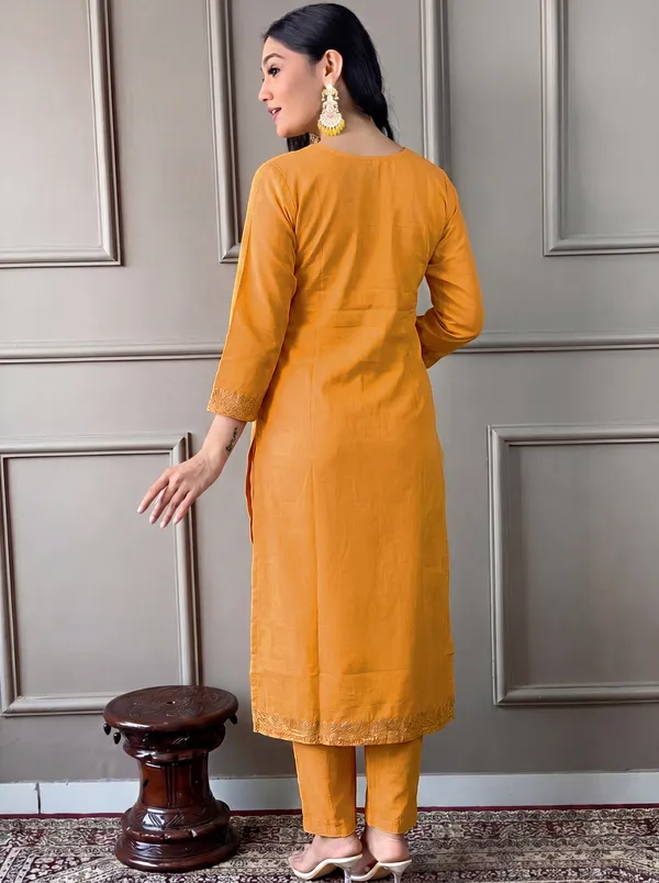 Yellow_Cotton_Straight_Embroidered_Kurta_Set_For_Women