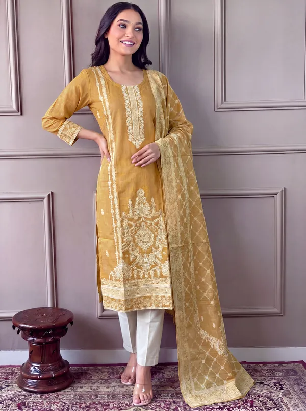 Women_embroidered_straight_kurta_set