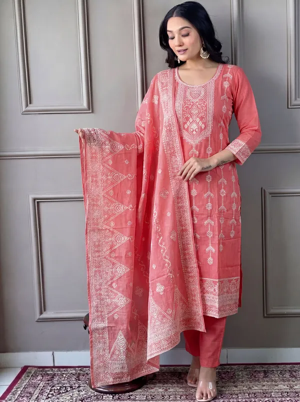 Women_embroidered_straight_kurta_set