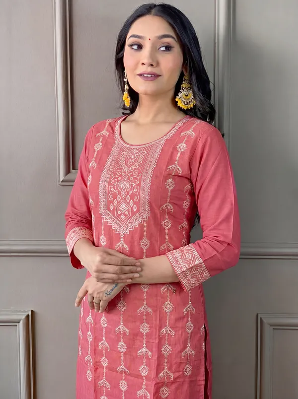 Pink_Cotton_Straight_Embroidered_Kurta_Set_For_Women