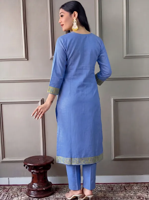 Blue_Cotton_Straight_Embroidered_Kurta_Set_For_Women