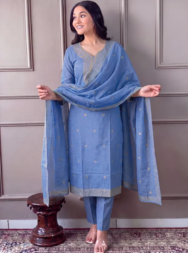 Blue_Cotton_Straight_Embroidered_Kurta_Set_For_Women