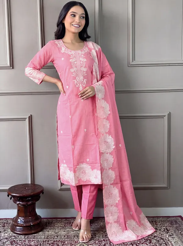 Pink_Cotton_Straight_Embroidered_Kurta_Set_For_Women