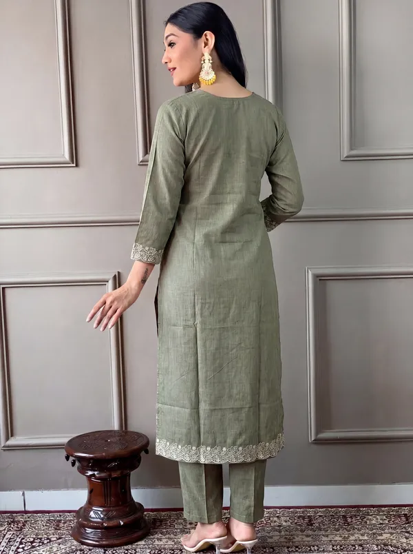 Green_Cotton_Straight_Embroidered_Kurta_Set_For_Women